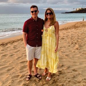 MAJORELLE Kiara Midi Dress in Yellow Tie Dye